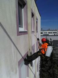 Odstranění biologického napadení a nátěr fasády - Eurovia