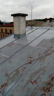 Antikorozní nátěr plechové střechy - Turnov