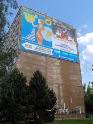 Montáž baneru - Stodůlky.