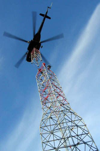 Montáž za pomoci vrtulníku